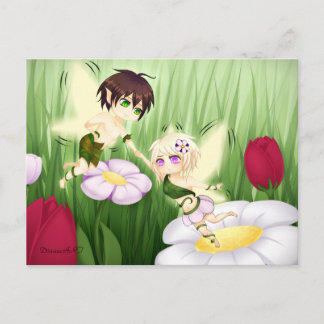 Cute Chibi Fairy Boy and girl Postcard