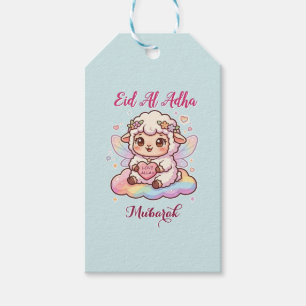 Cute Chibi Fairy Sheep Rainbow Eid Adha Mubarak Gift Tags