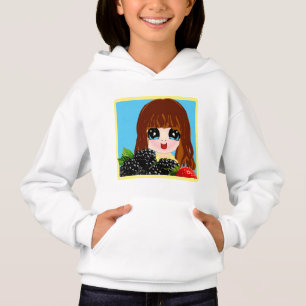 Cute chibi girl with fruits 