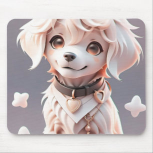 Cute Chibi Golden Retriever Puppy Mouse Pad