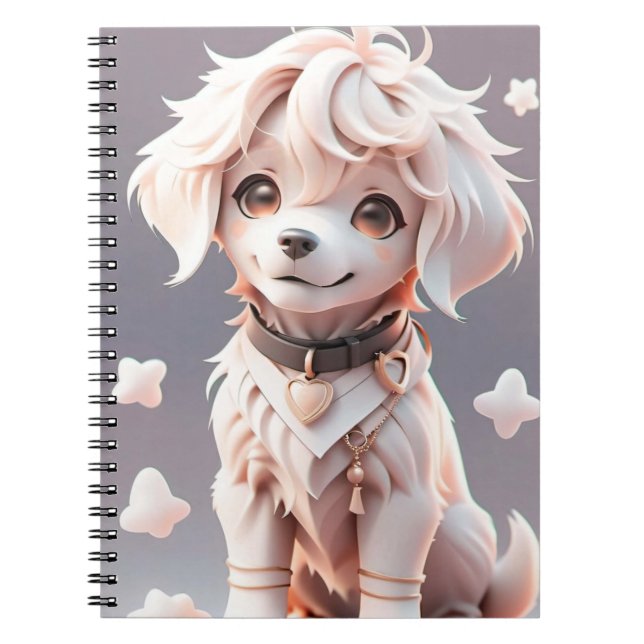 Cute Chibi Golden Retriever Puppy Notebook (Front)
