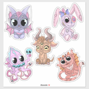 Cute Chibi Halloween Monsters-hand drawn