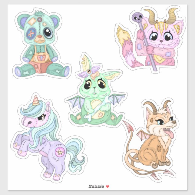 Cute Chibi Halloween Monsters-hand drawn (Sheet)