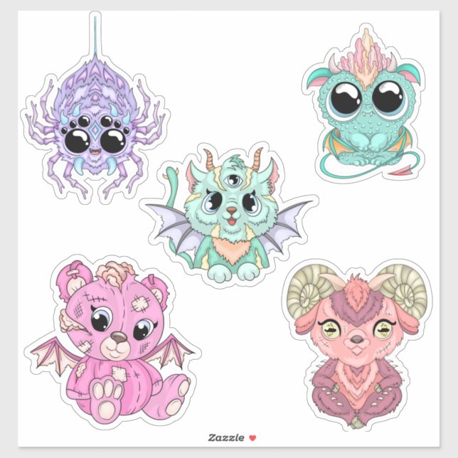 Cute Chibi Halloween Monsters-hand drawn (Sheet)