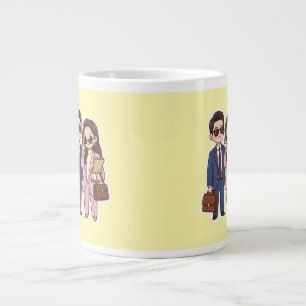 Cute Chibi K-Drama Lawyer Couple Coffee Mug