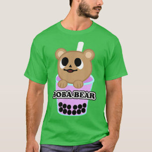 Cute Chibi Kawaii Animal Bear Boba Tea Anime Bubbl T-Shirt