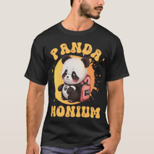 Cute Chibi Kawaii Panda Name School Year On Back B T-Shirt