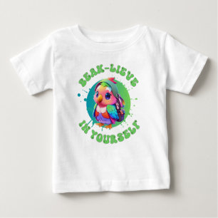 Cute Chibi Kawaii Parrot Name School Year on Back Baby T-Shirt
