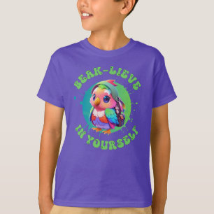 Cute Chibi Kawaii Parrot Name School Year on Back T-Shirt