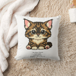Cute Chibi Maine Coon Kitten Nursery Pillow