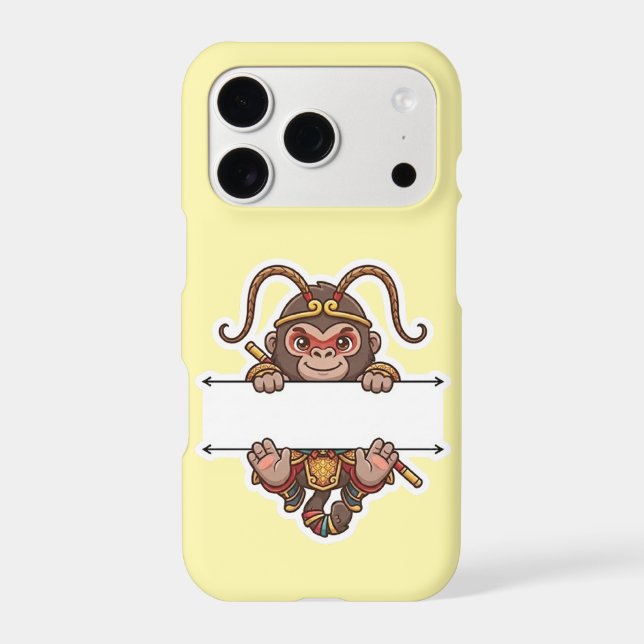 Cute Chibi Monkey King Split Name Frame (Back)