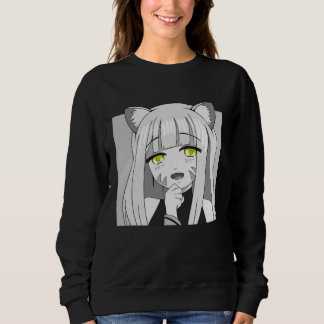 Cute Chibi Neko Girl with Smug Smile Sweatshirt