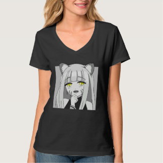 Cute Chibi Neko Girl with Smug Smile T-Shirt
