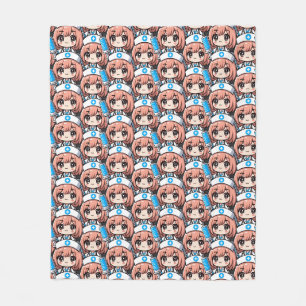 Cute Chibi Nurse - healthcare, anime, medical Fleece Blanket