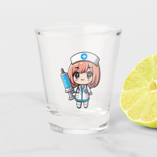 Cute Chibi Nurse - healthcare, anime, medical Shot Glass