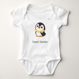 Cute Chibi Penguin with Scarf Personalised  Baby Bodysuit