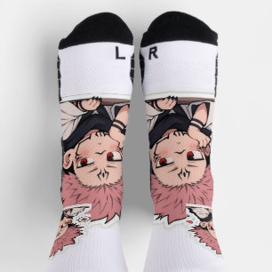 Cute Chibi Pouty King Sticker - Kawaii Pink Hair Socks