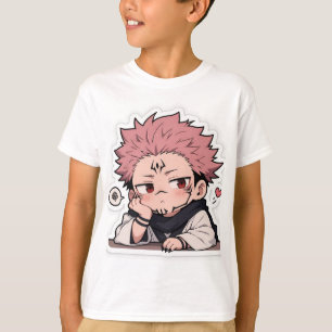 Cute Chibi Pouty King Sticker - Kawaii Pink Hair T-Shirt