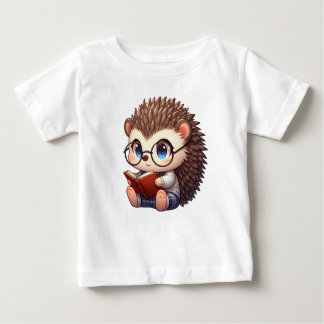 Cute Chibi Reading Hedgehog Baby T-Shirt