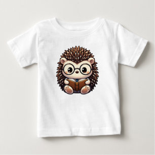 Cute Chibi Reading Hedgehog Baby T-Shirt