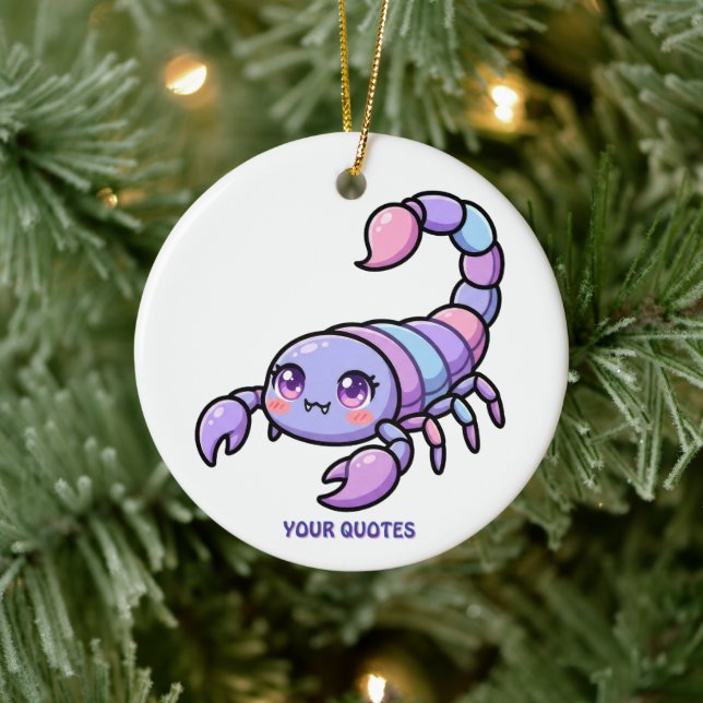 Cute Chibi Scorpio Zodiac Ceramic Tree Decoration (Tree)