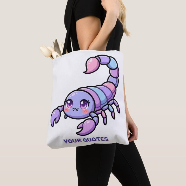 Cute Chibi Scorpio Zodiac Tote Bag (Close Up)