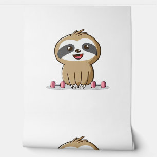 Cute Chibi Sloth Workout � Funny Kawaii Gym Animal Wallpaper