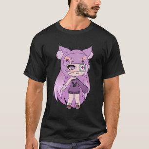 Cute Chibi Style Kawaii Girl With Eye-Patch And Pu T-Shirt