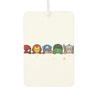 Cute Chibi Superhero Team Peeking Graphic Car Air Freshener