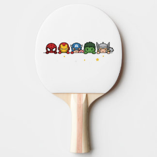 Cute Chibi Superhero Team Peeking Graphic Ping Pong Paddle