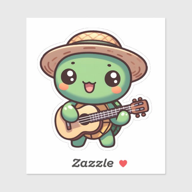 Cute Chibi Turtle Playing Guitar (Sheet)