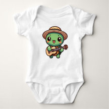 Cute Chibi Turtle Playing Guitar