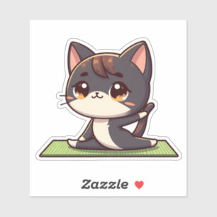 Cute Chibi Yoga Cat
