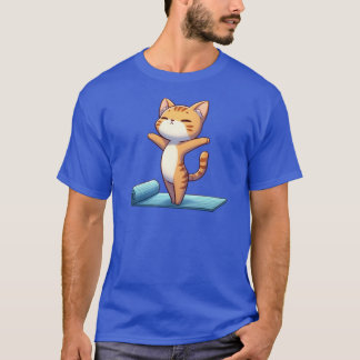 Cute Chibi Yoga Cat funny T-Shirt