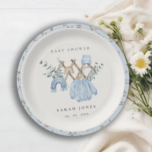Cute Chic Boy Baby Clothes Essential Baby Shower Paper Plate
