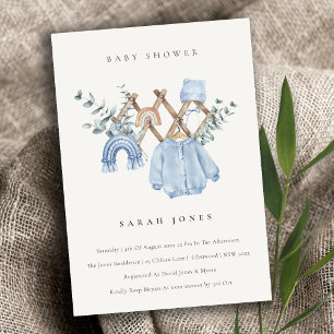 Cute Chic Boy Baby Nursery Essential Baby Shower Invitation
