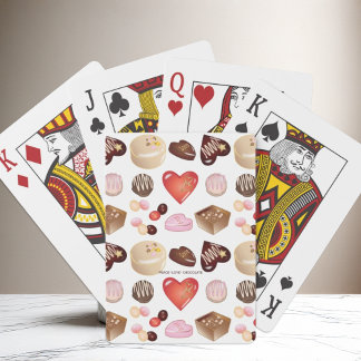 Cute Chic Colourful Chocolate Candy Heart Playing Cards