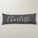 Cute Chic Minimalist Calligraphy Name Black White Body Cushion<br><div class="desc">Cute Chic Minimalist Calligraphy Name Black and White Body Pillow</div>