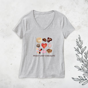 Cute Chic Peace Love Chocolate Candy Heart T-Shirt