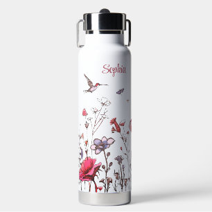 Cute Chic Personalised Wildflower Water Bottle
