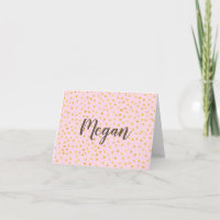 Cute Chic Pink Gold Polka Dot Pattern Personalised
