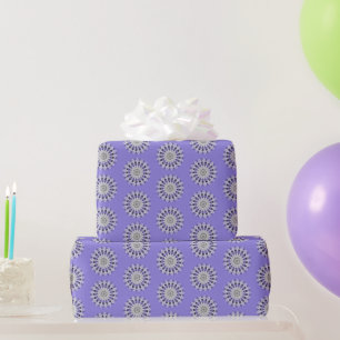 Cute Chic Purple Mandala Flower Design Pattern Wrapping Paper