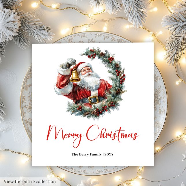 Cute Chic Santa Claus Kids Festive Merry Christmas Napkin (Cute Santa Claus Kids Festive Merry Christmas Napkin)