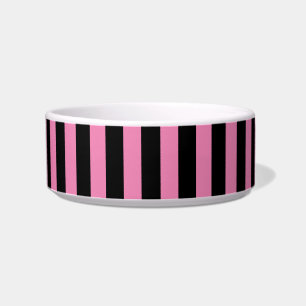 Cute Chic Striped Pink and Black Bowl
