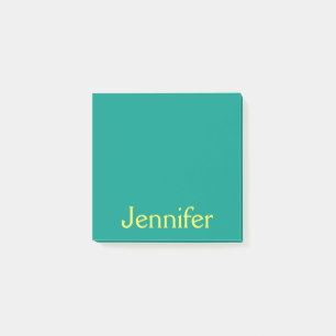 Cute Chic Teal Green Personalised Post-it Notes