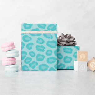 Cute Chic Turquoise Teal Animal Cheetah Print  Wrapping Paper