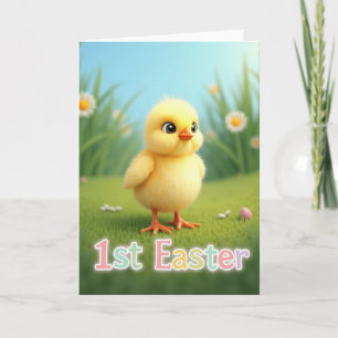 Cute Chick 1St Easter Greeting Card