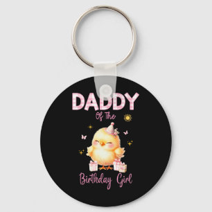 Cute Chick Birthday Girl Farm First Party Matching Key Ring