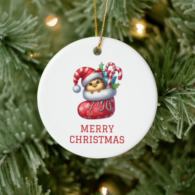 Cute Chick Christmas Ceramic Tree Decoration (Tree)