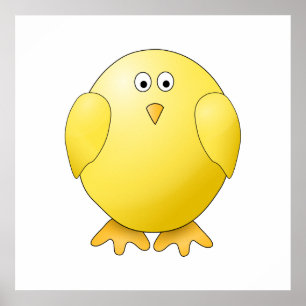 Cute Chick. Little Yellow Bird. Poster
